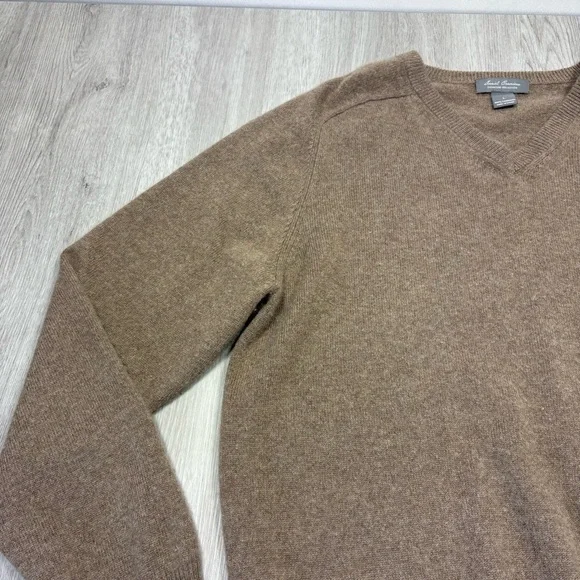 2 Daniel Cremieux Sweater Mens Large Black Cashmere V Neck Classic Pullover Blue - Picture 14 of 16